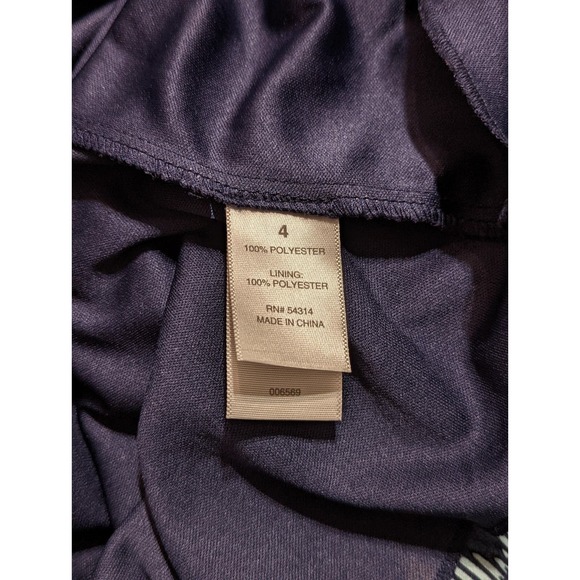 Bisou bisou navy blue and teal flowy ruffle dress midi womens juniors size 4 - Picture 6 of 6